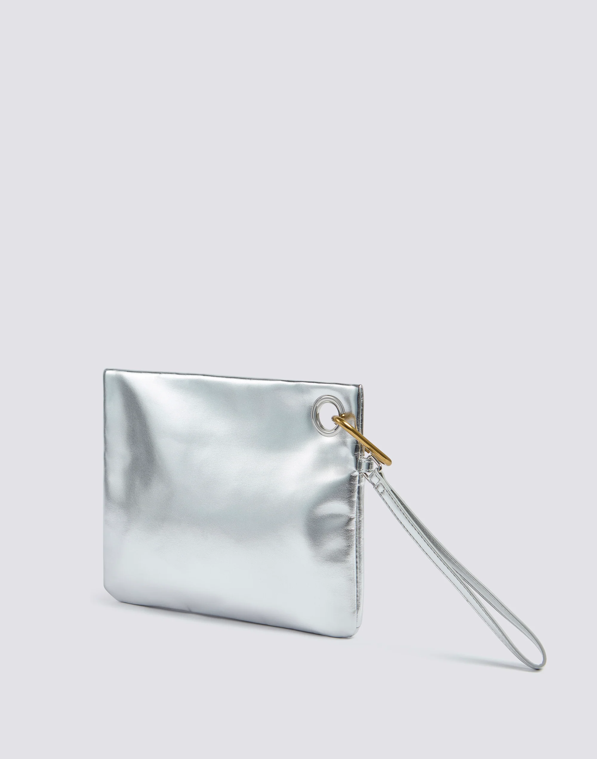 BORSA CLUTCH LAMINATA CON LOGO - Image 2
