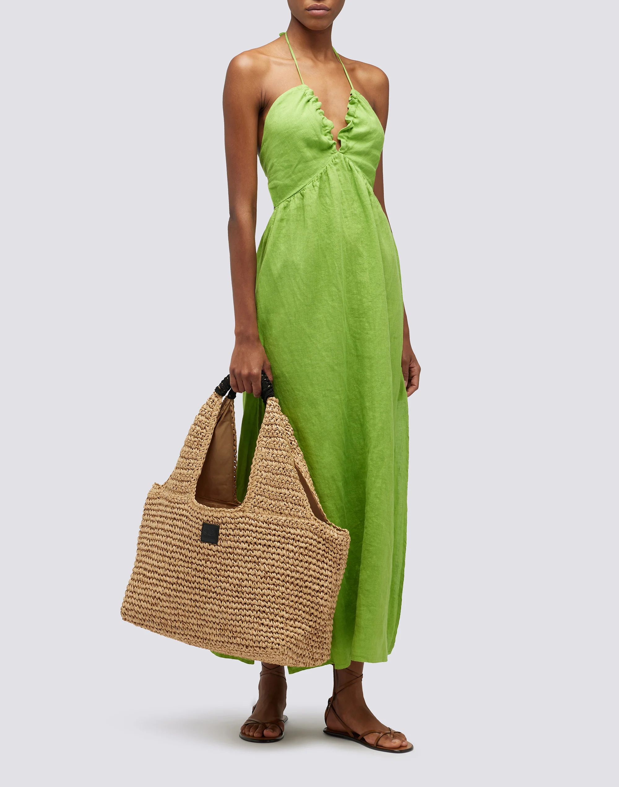MAXI BAG IN PAPER STRAW INTRECCIATA - Image 5