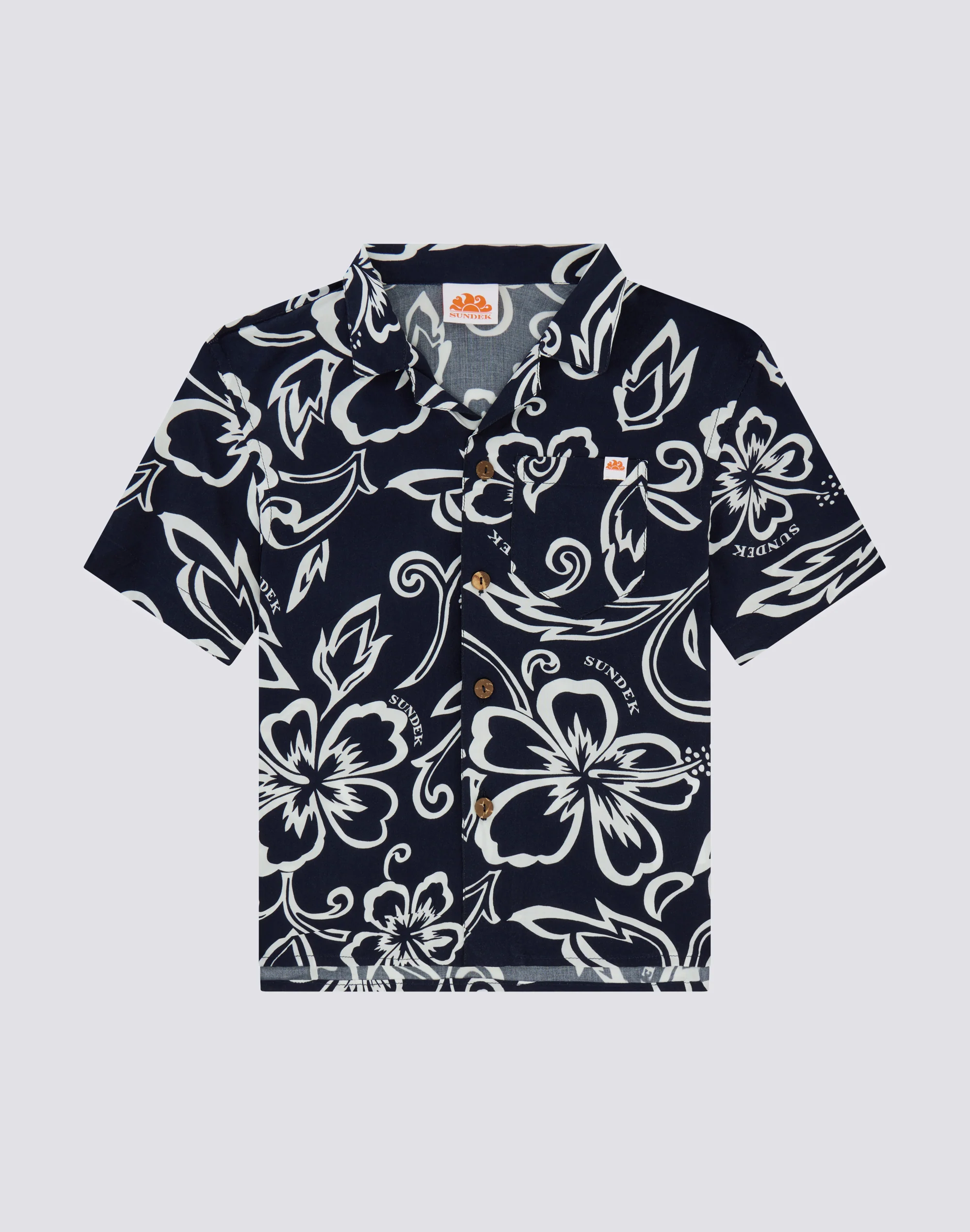 CAMICIA DA BAMBINO MODELLO BOWLING CON STAMPA FLOREALE