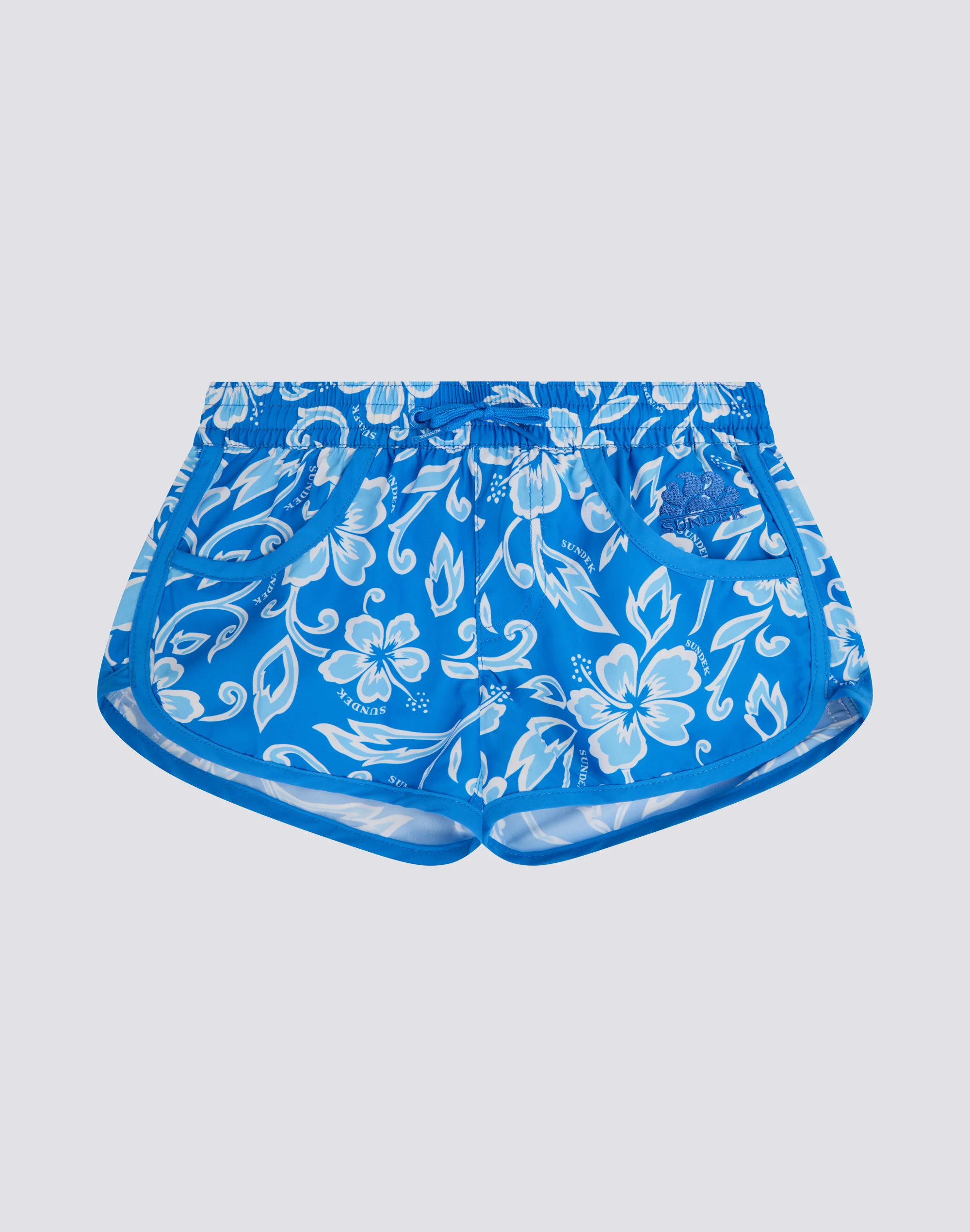 PANTALONCINO MARE CORTO BAMBINA MARGATE CON STAMPA HIBISCUS SK23 - Image 2