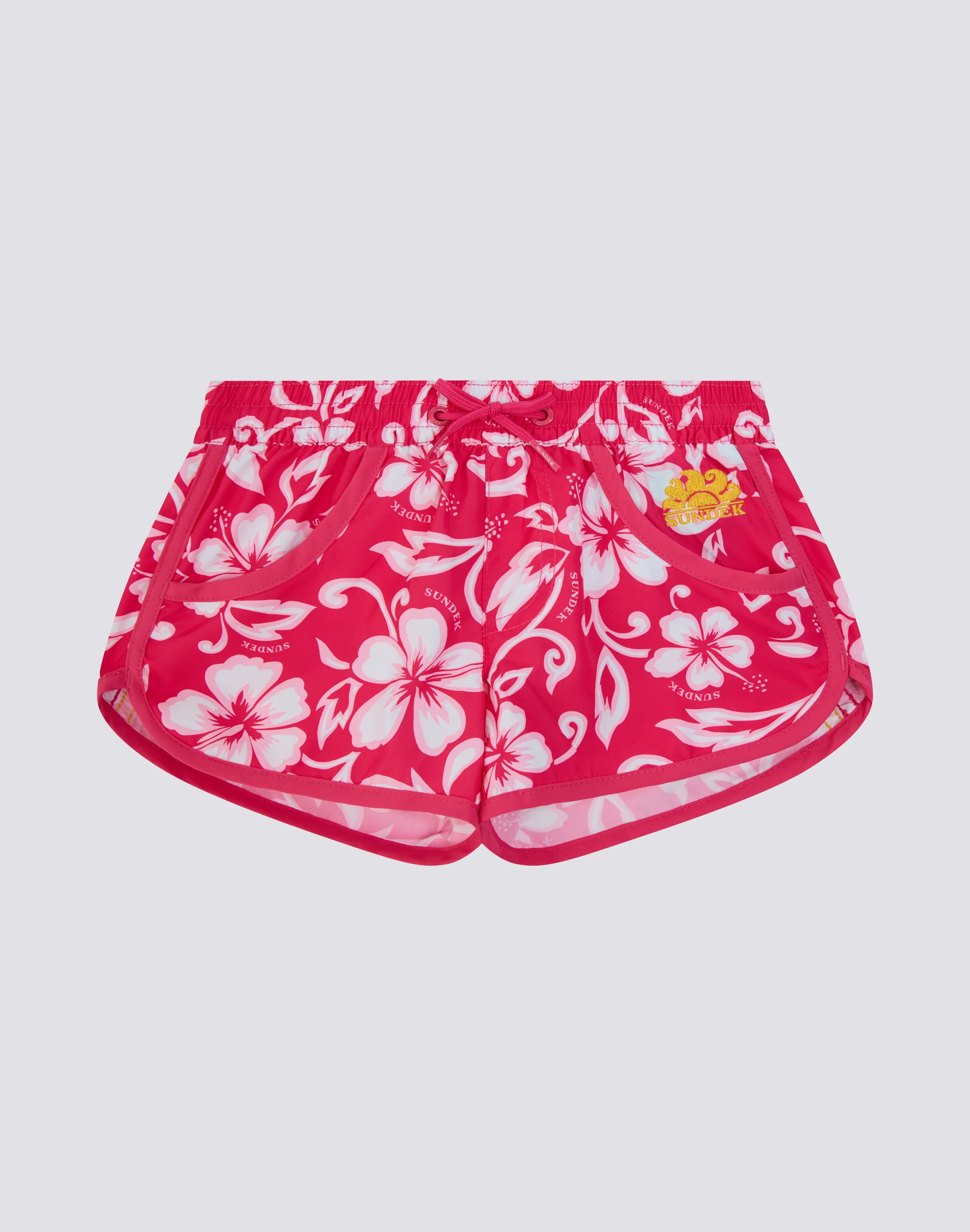 PANTALONCINO MARE CORTO BAMBINA MARGATE CON STAMPA HIBISCUS SK23 - Image 2