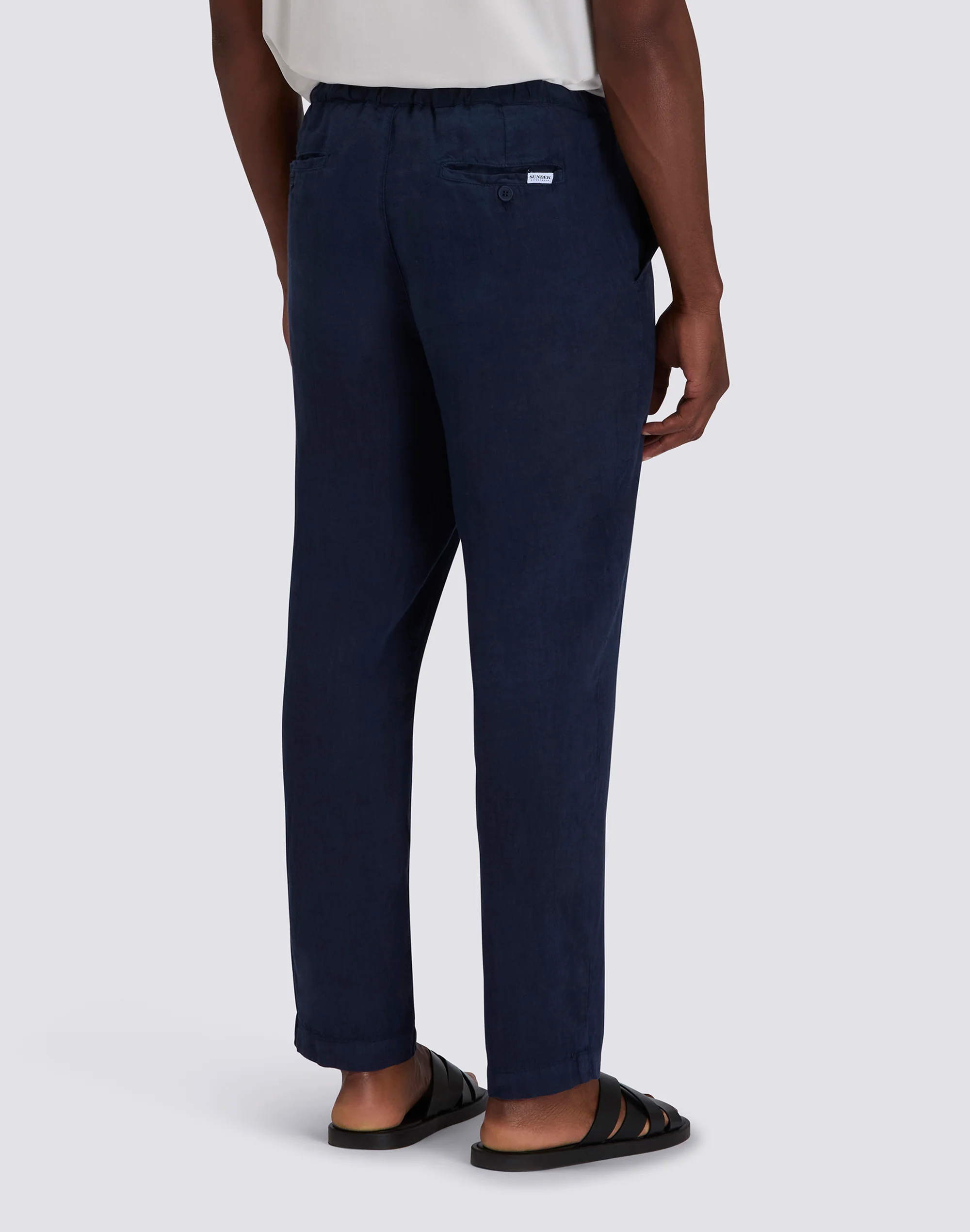 PANTALONI UOMO A VITA ELASTICATA IN LINO - Image 2