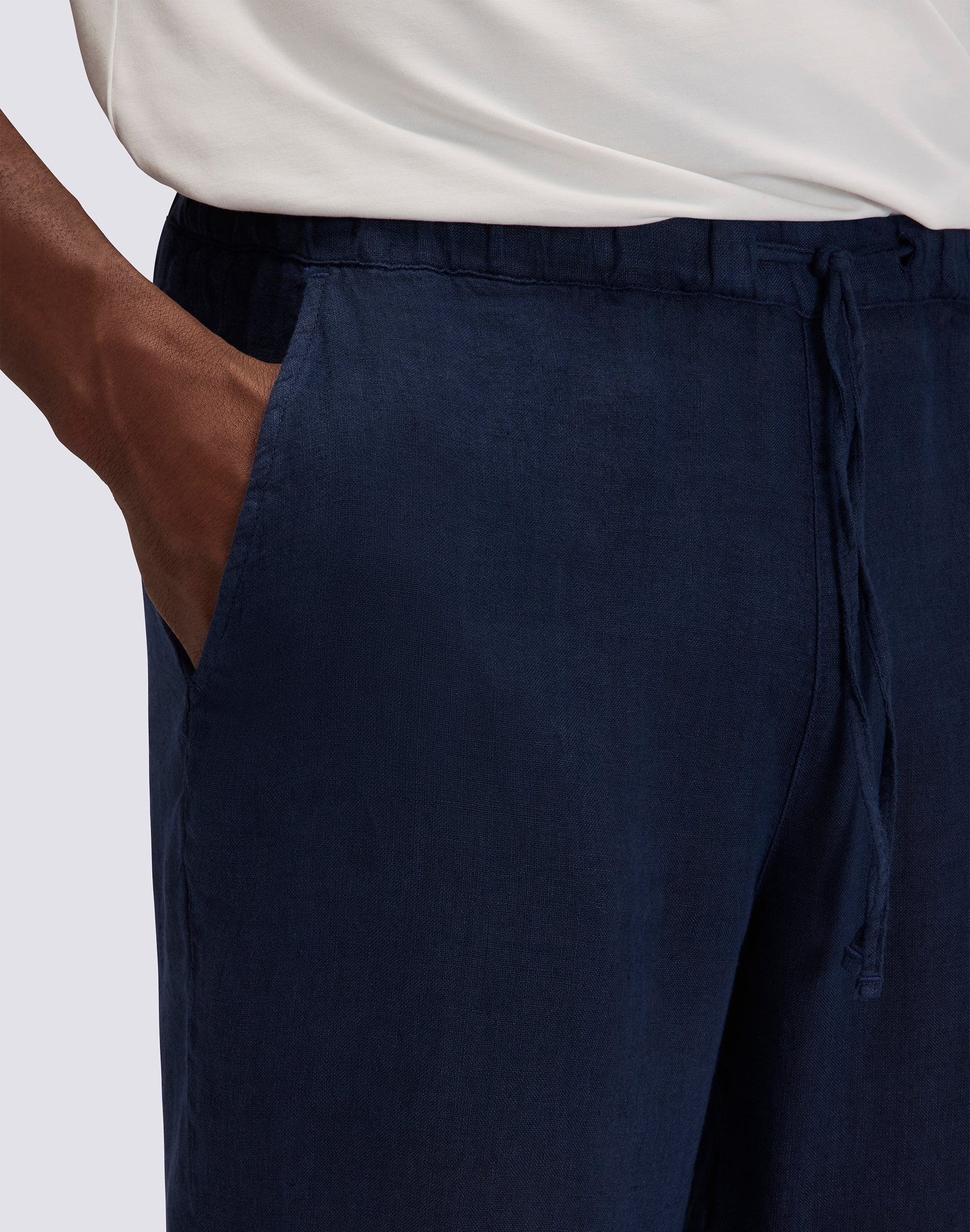 PANTALONI UOMO A VITA ELASTICATA IN LINO - Image 5