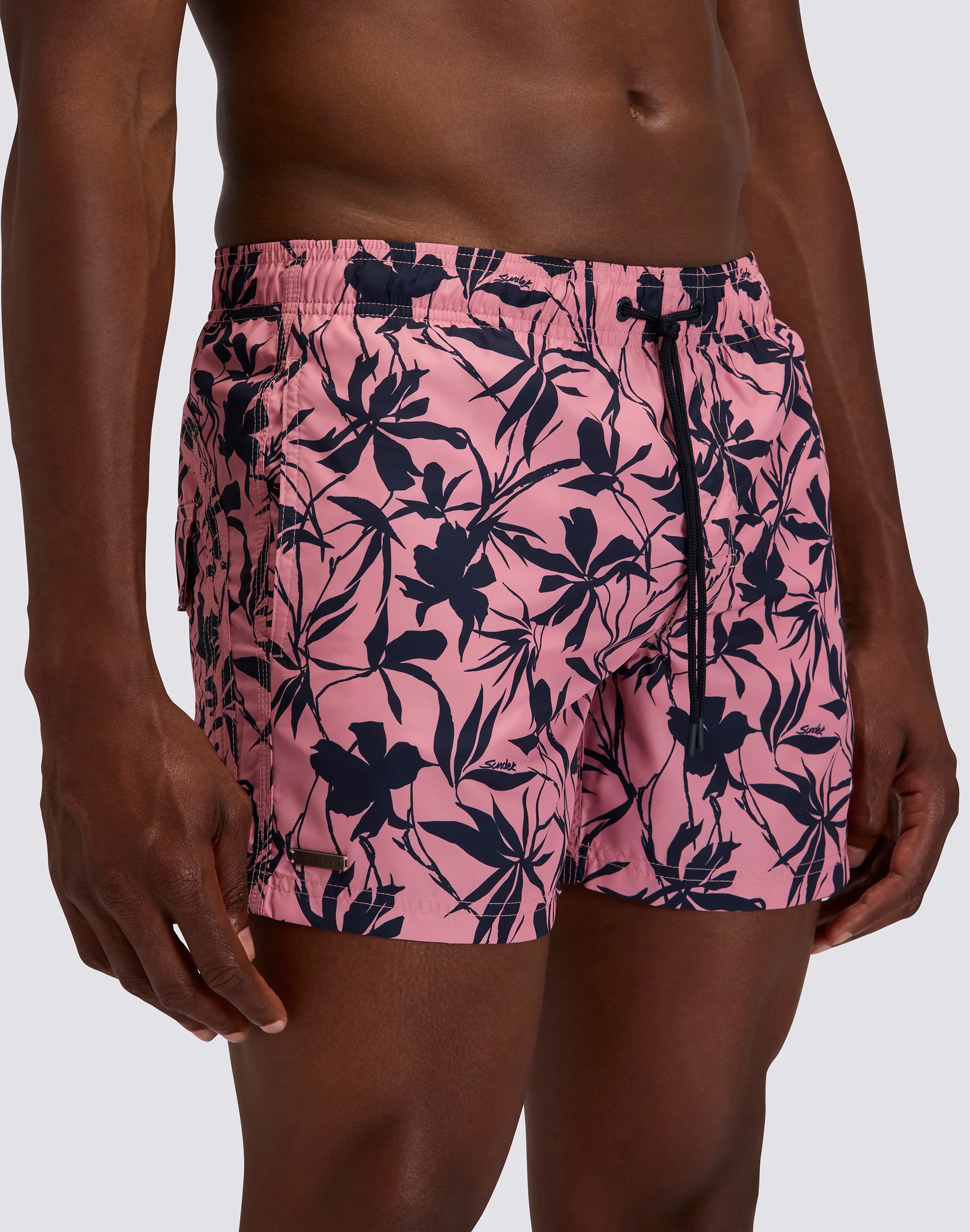 COSTUME DA BAGNO UOMO CORTO GOLDENWAVE STAMPA DARK ROSE - Image 3