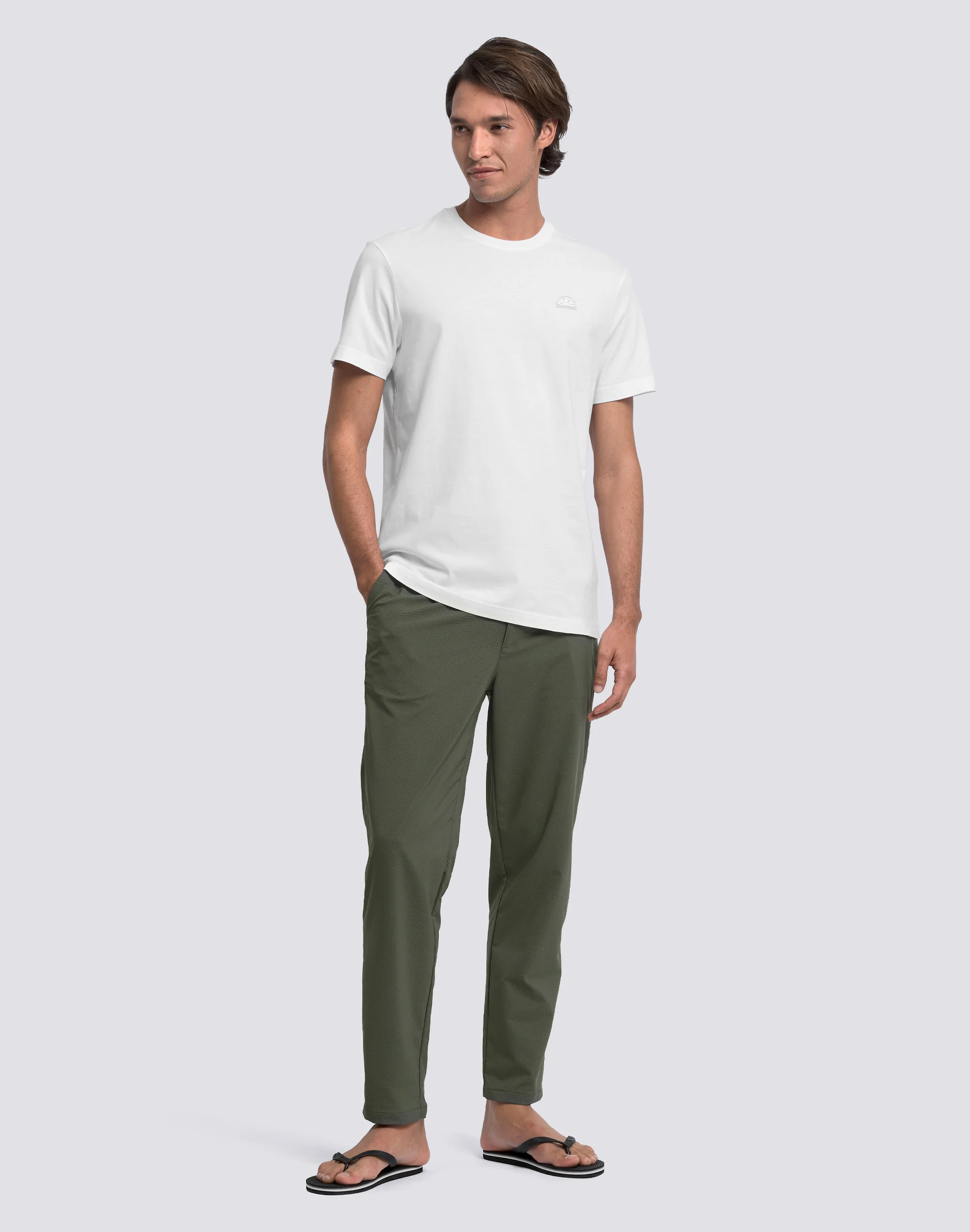PANTALONI SEMI ELASTICI IN TESSUTO QUICK-DRY