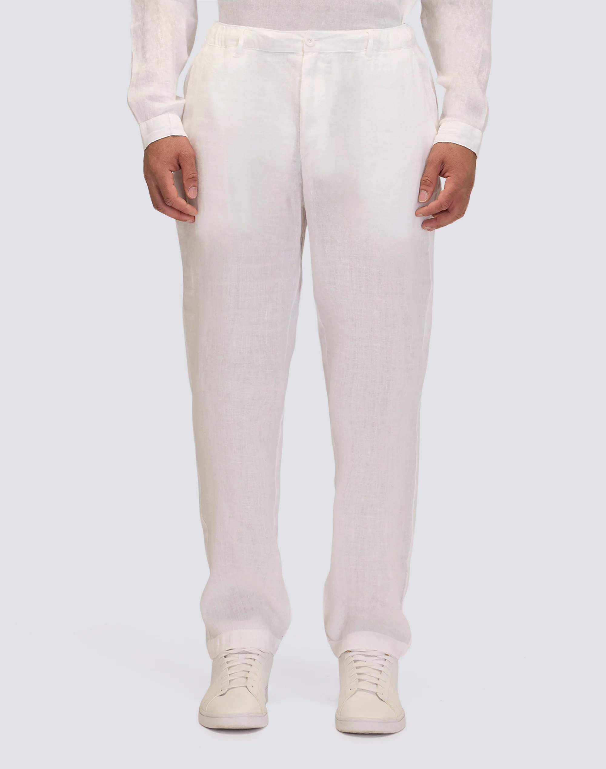 PANTALONI SEMI ELASTICIZZATI IN LINO