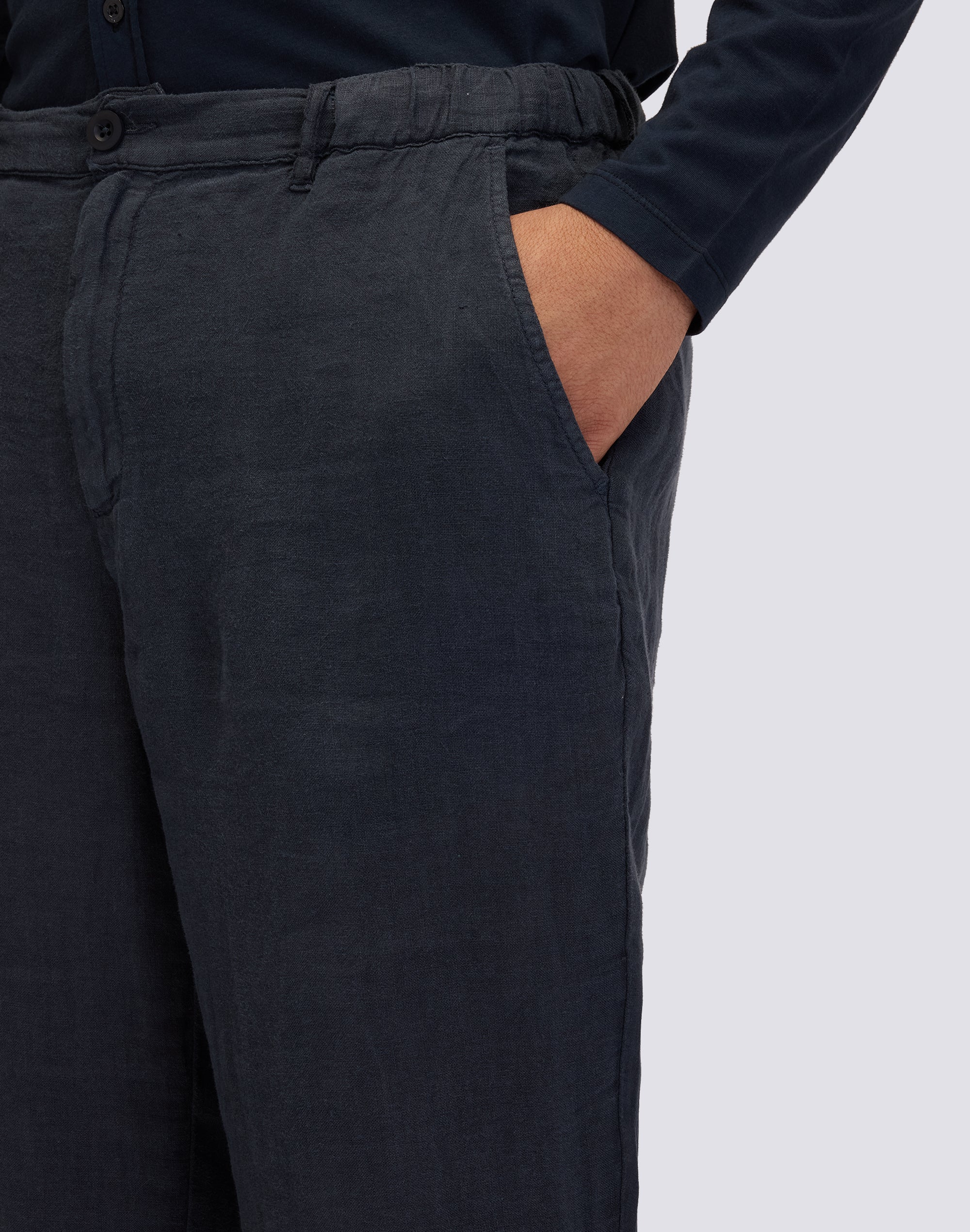 PANTALONI SEMI ELASTICIZZATI IN LINO - Image 3