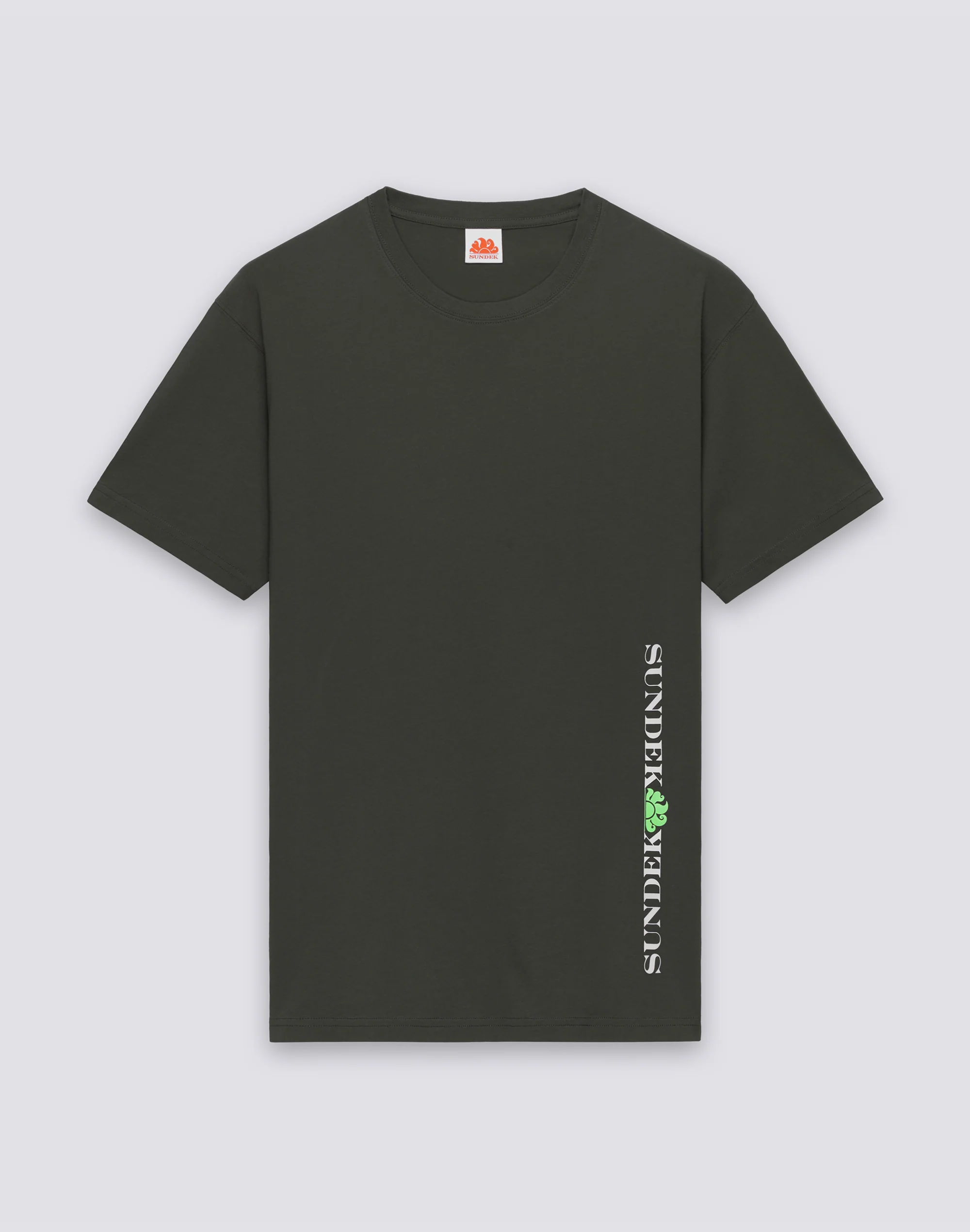 T-SHIRT UOMO A GIROCOLLO CON STAMPA LOGO VERTICALE