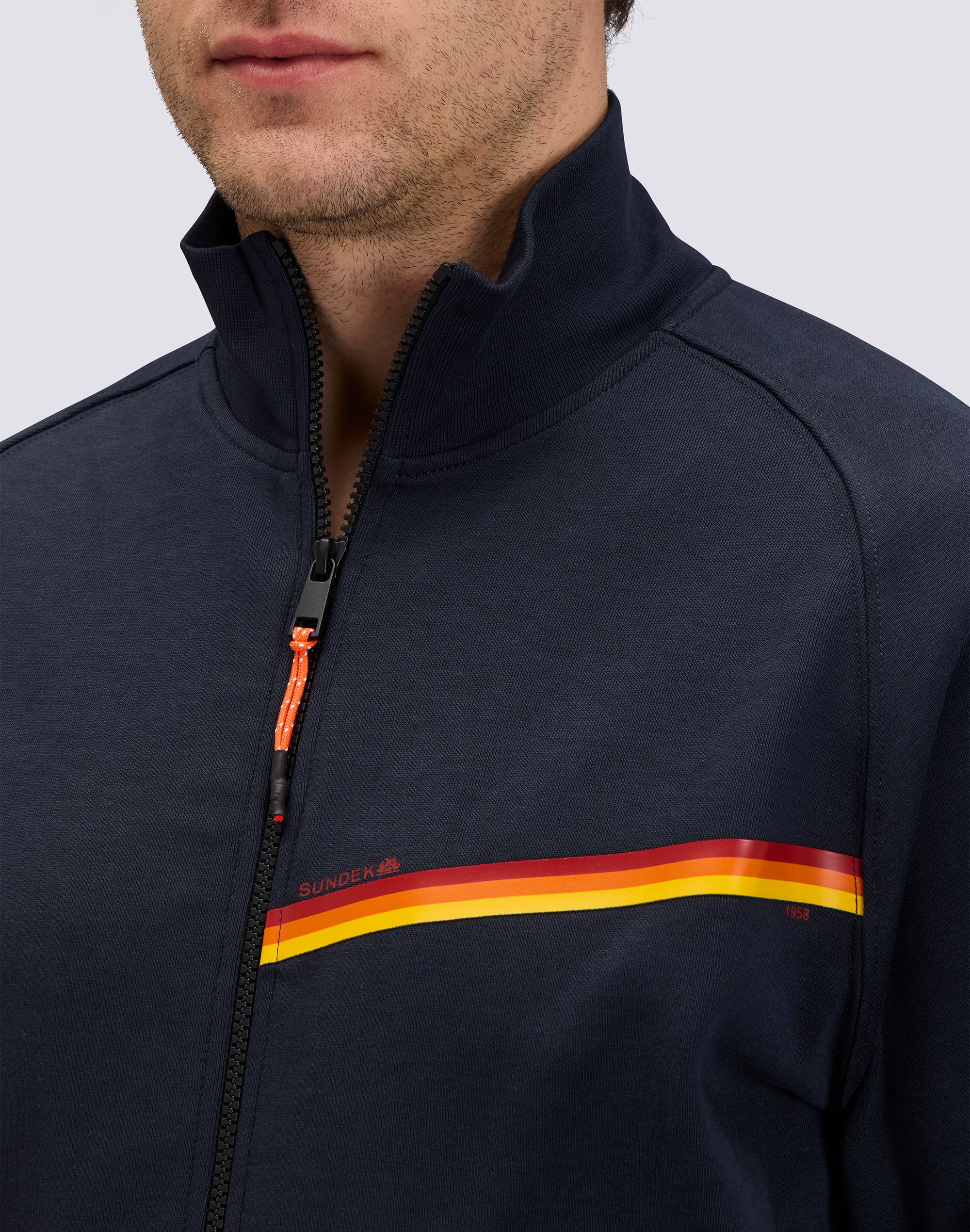 FELPA FULL ZIP CON DETTAGLIO TRICOLORE - Image 4