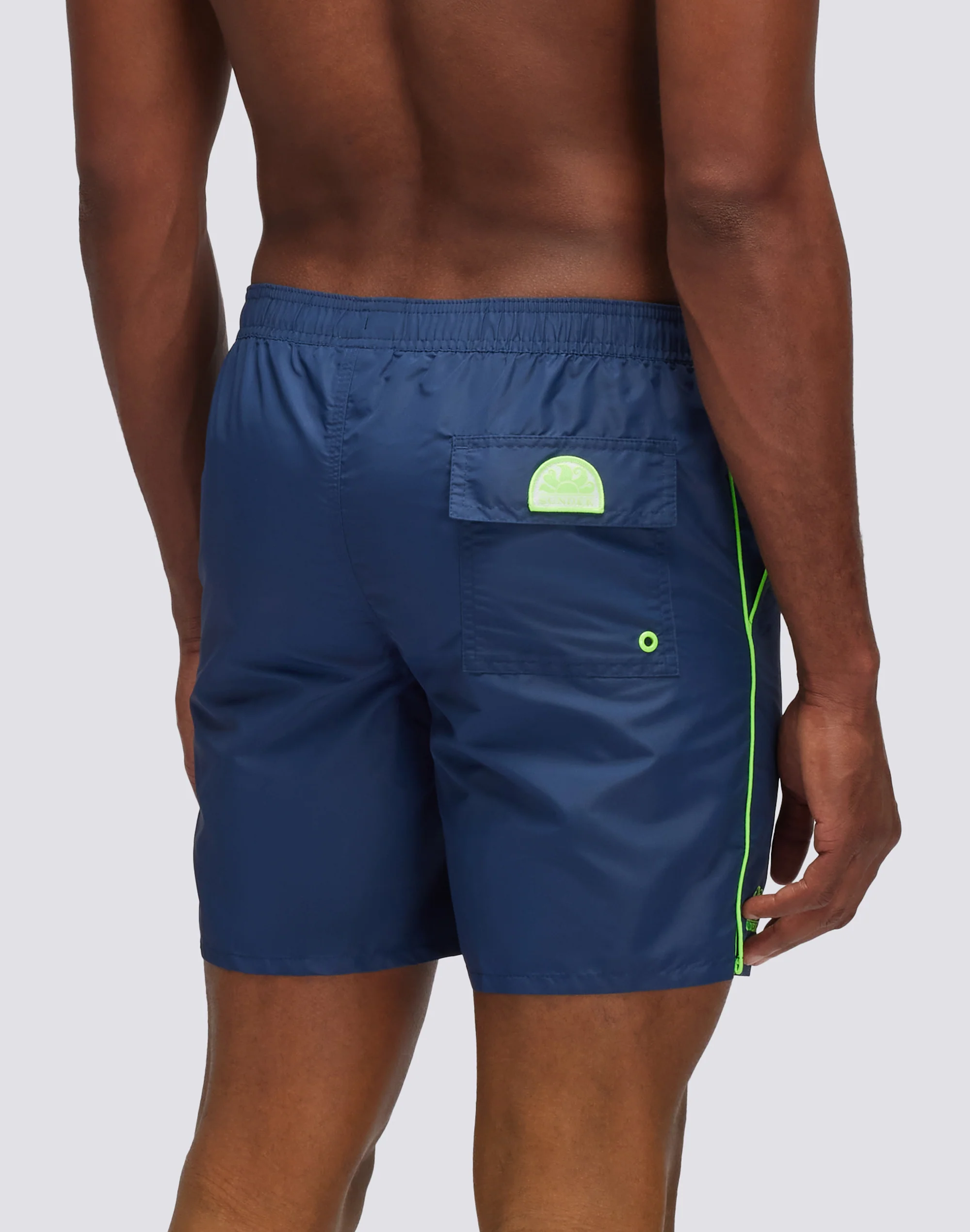 COSTUME DA BAGNO LUNGHEZZA MEDIA VITA ELASTICATA ICONIC TAFFETA CON PIPING - Image 2