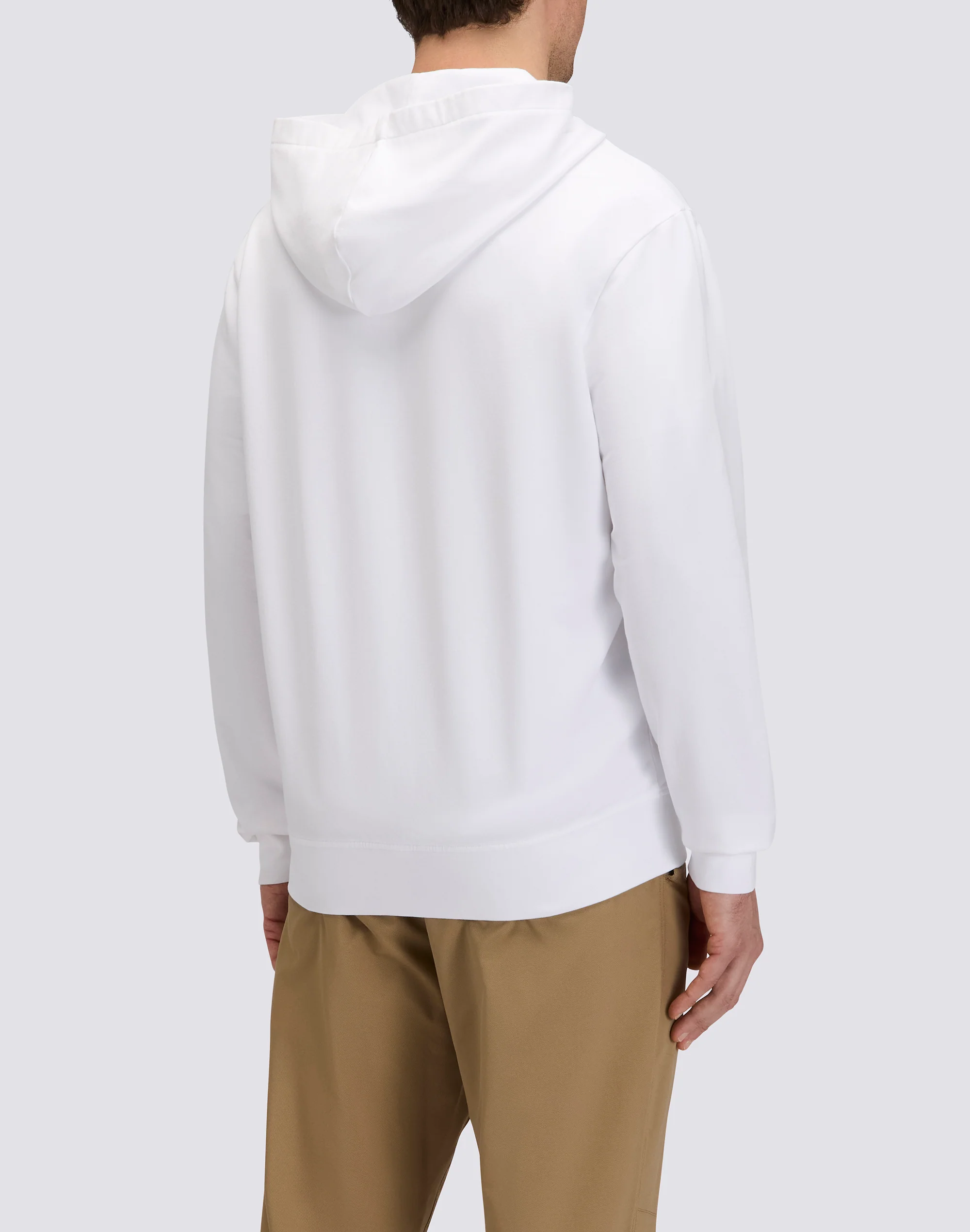 FELPA UOMO IN COTONE DEGARZATO CON FULL ZIP E CAPPUCCIO - Image 2