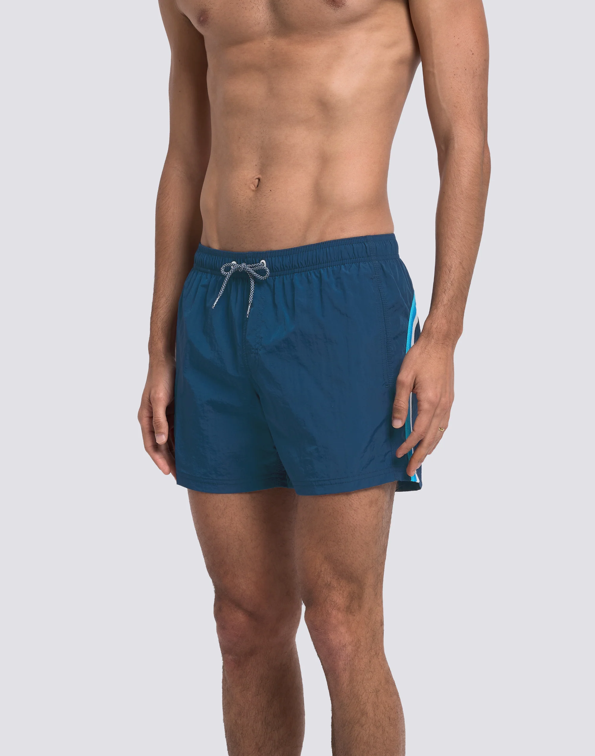 COSTUME DA BAGNO UOMO CORTO VITA ELASTICATA CRINKLED - Image 4