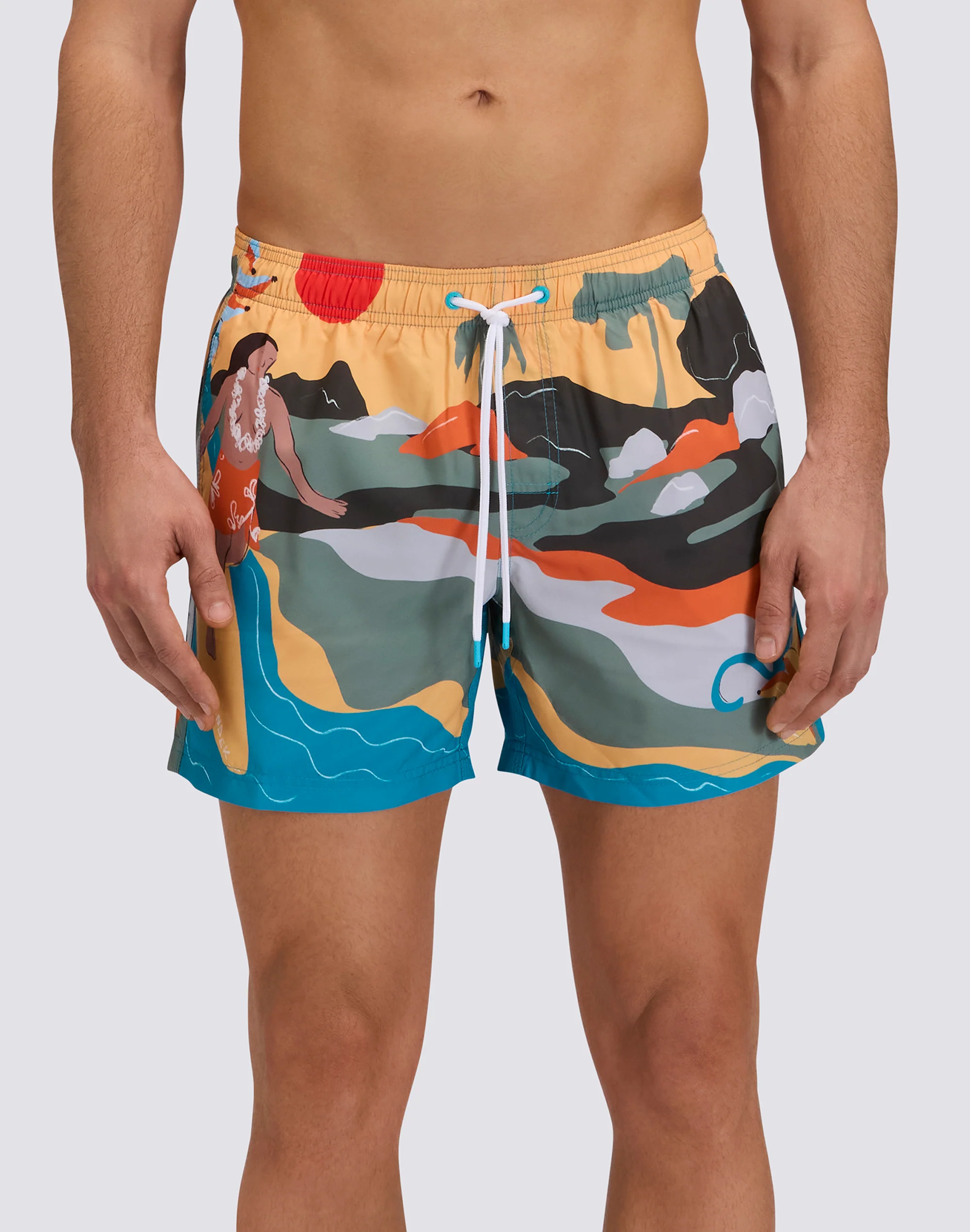 COSTUME DA BAGNO UOMO CORTO VITA ELASTICATA POLIESTERE RICICLATO REPREVE® CON STAMPA SURFER GIRL - Image 2