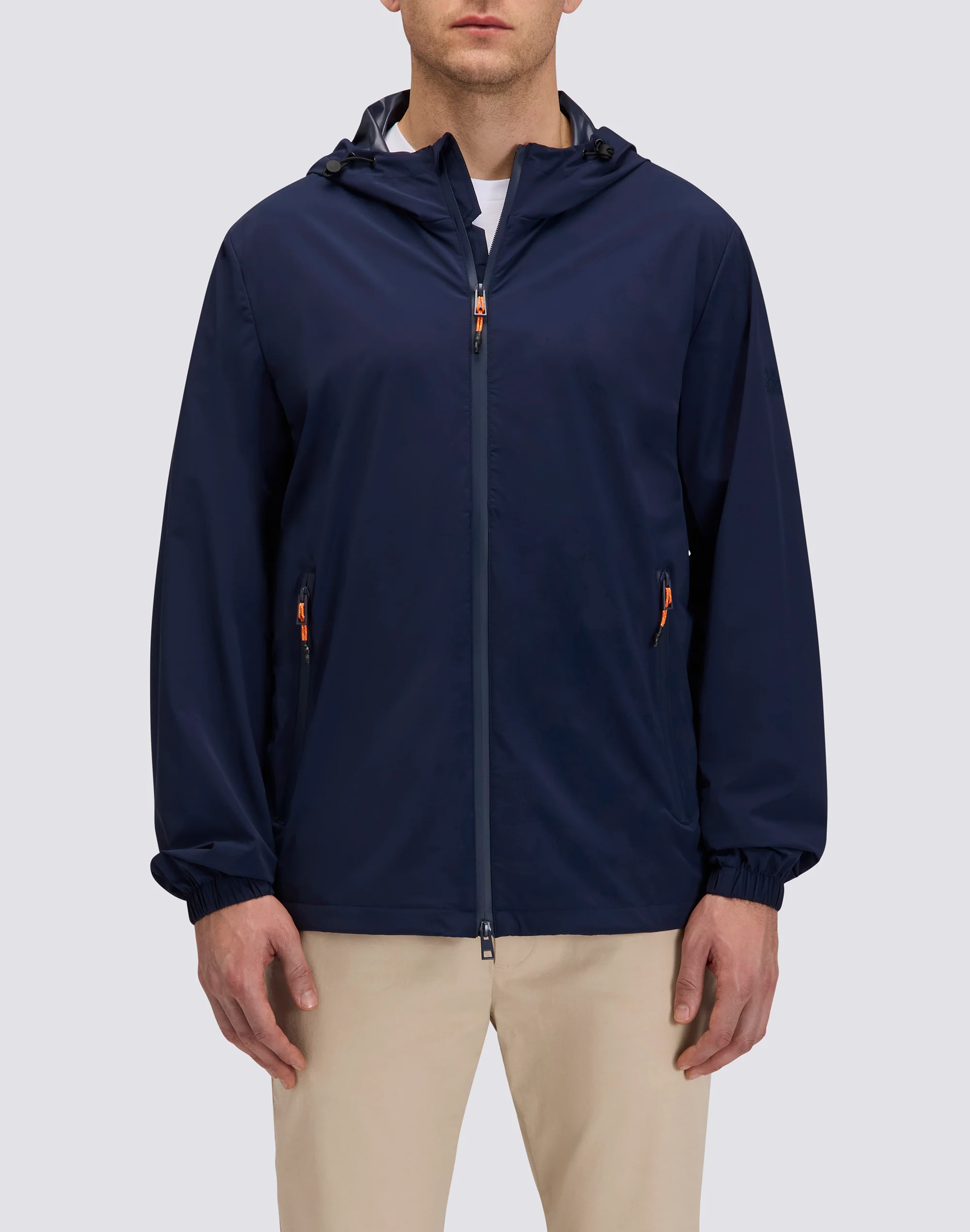GIACCA DA UOMO FULL ZIP CON CAPPUCCIO IN NYLON