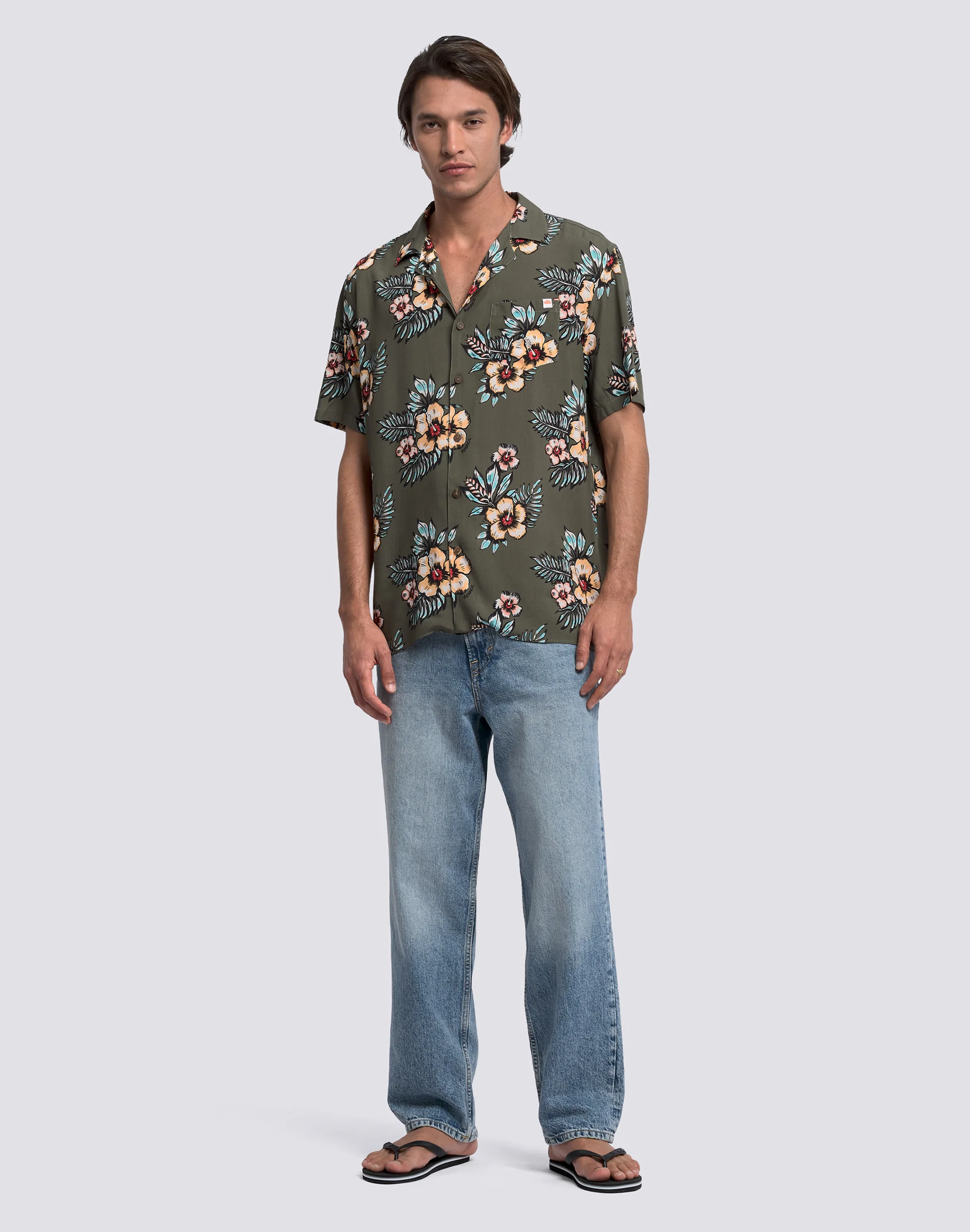 CAMICIA UOMO STAMPATA IN VISCOSA POPELINE - Image 3