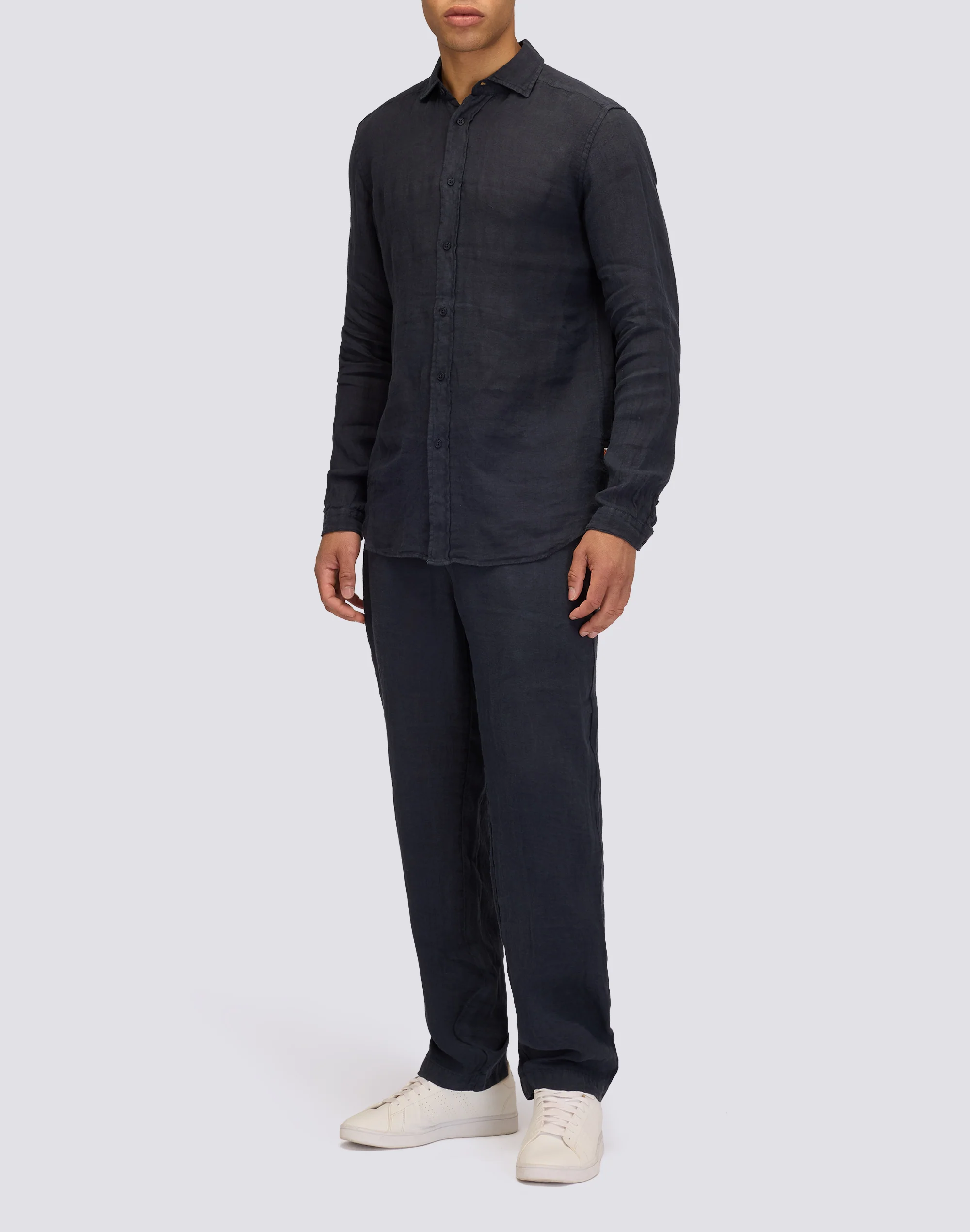 CAMICIA IN LINO CON COLLO CLASSICO - Image 3