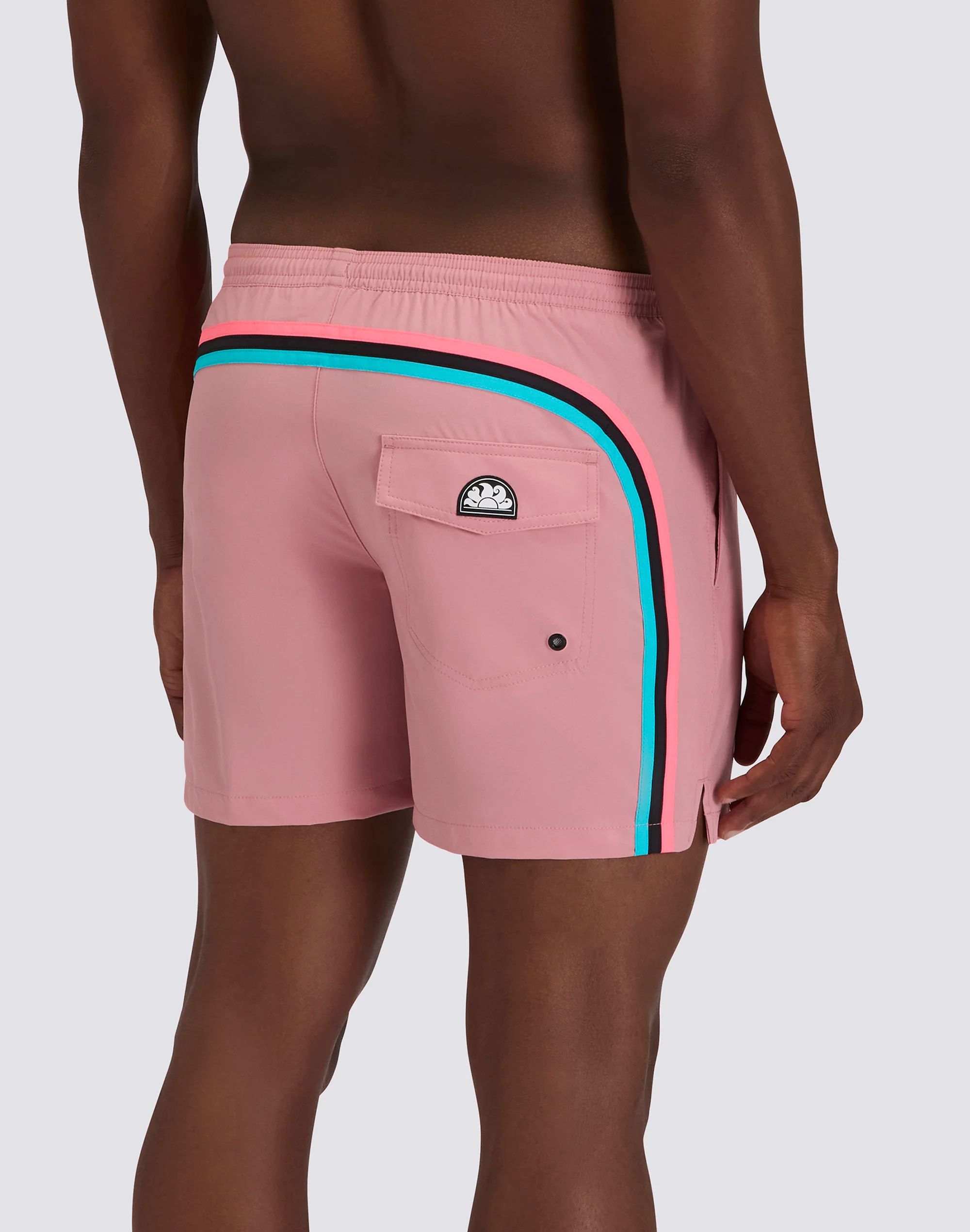 COSTUME DA BAGNO UOMO CON TESSUTO STRETCH A VITA ELASTICATA E CON CUSTODIA REMOVIBILE