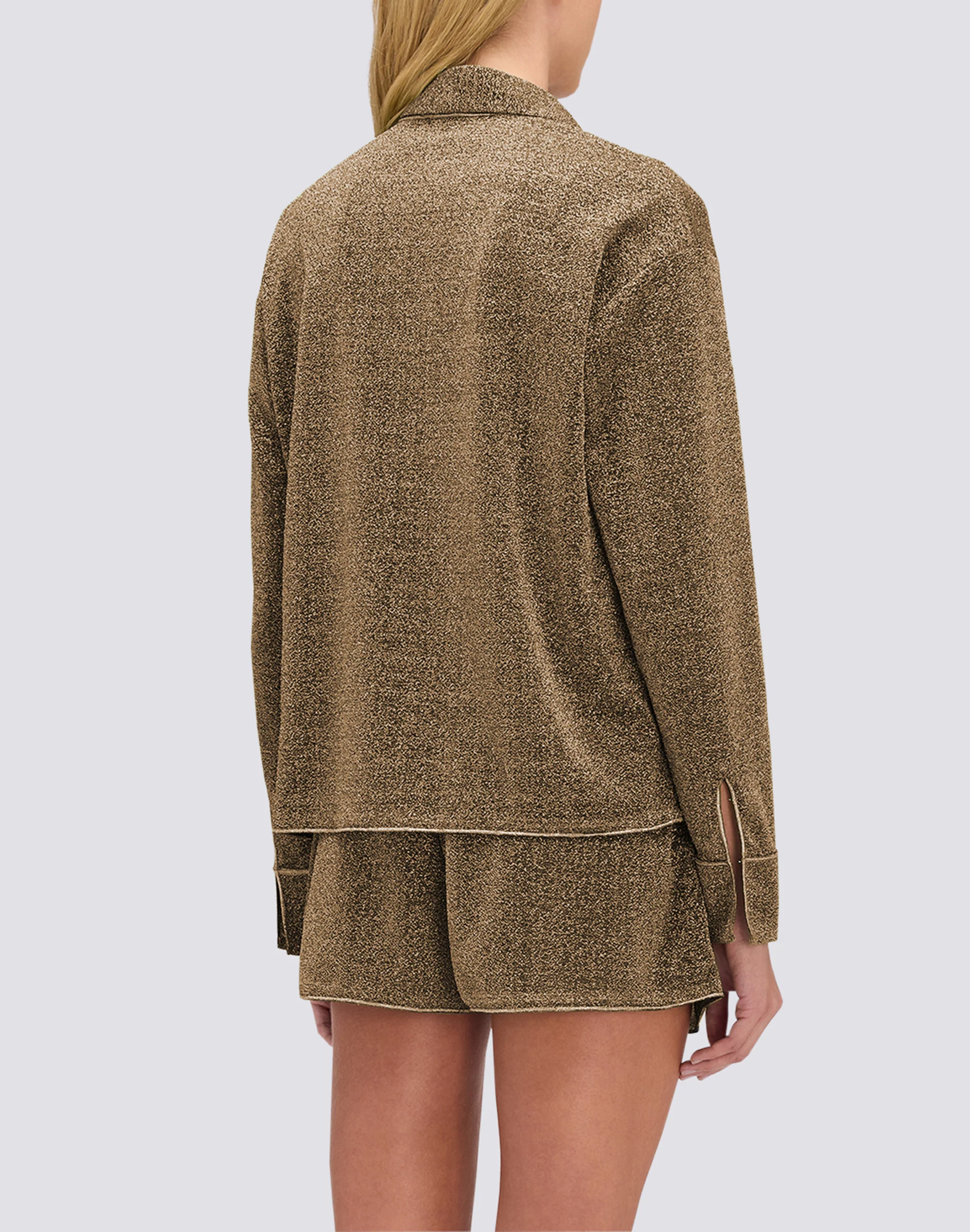 CAMICIA A MANICHE LUNGHE DONNA IN LUREX - Image 2