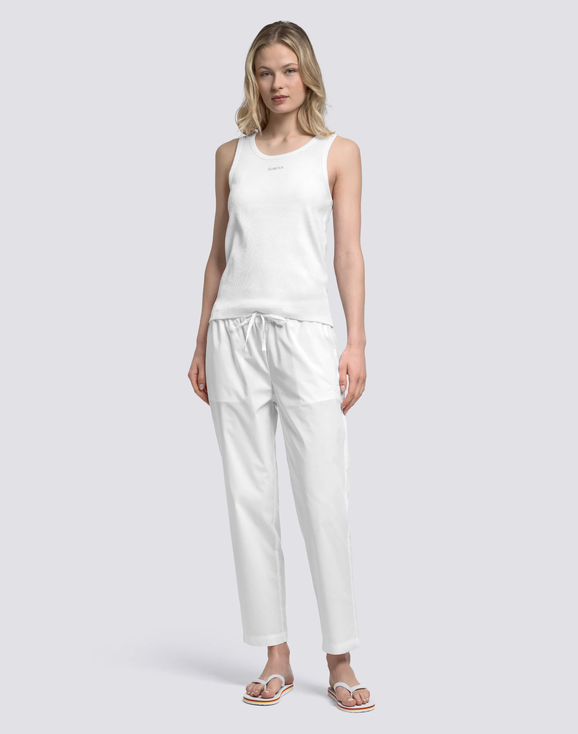 PANTALONI LUNGHI DONNA A SIGARETTA IN COTONE POPELINE - Image 3