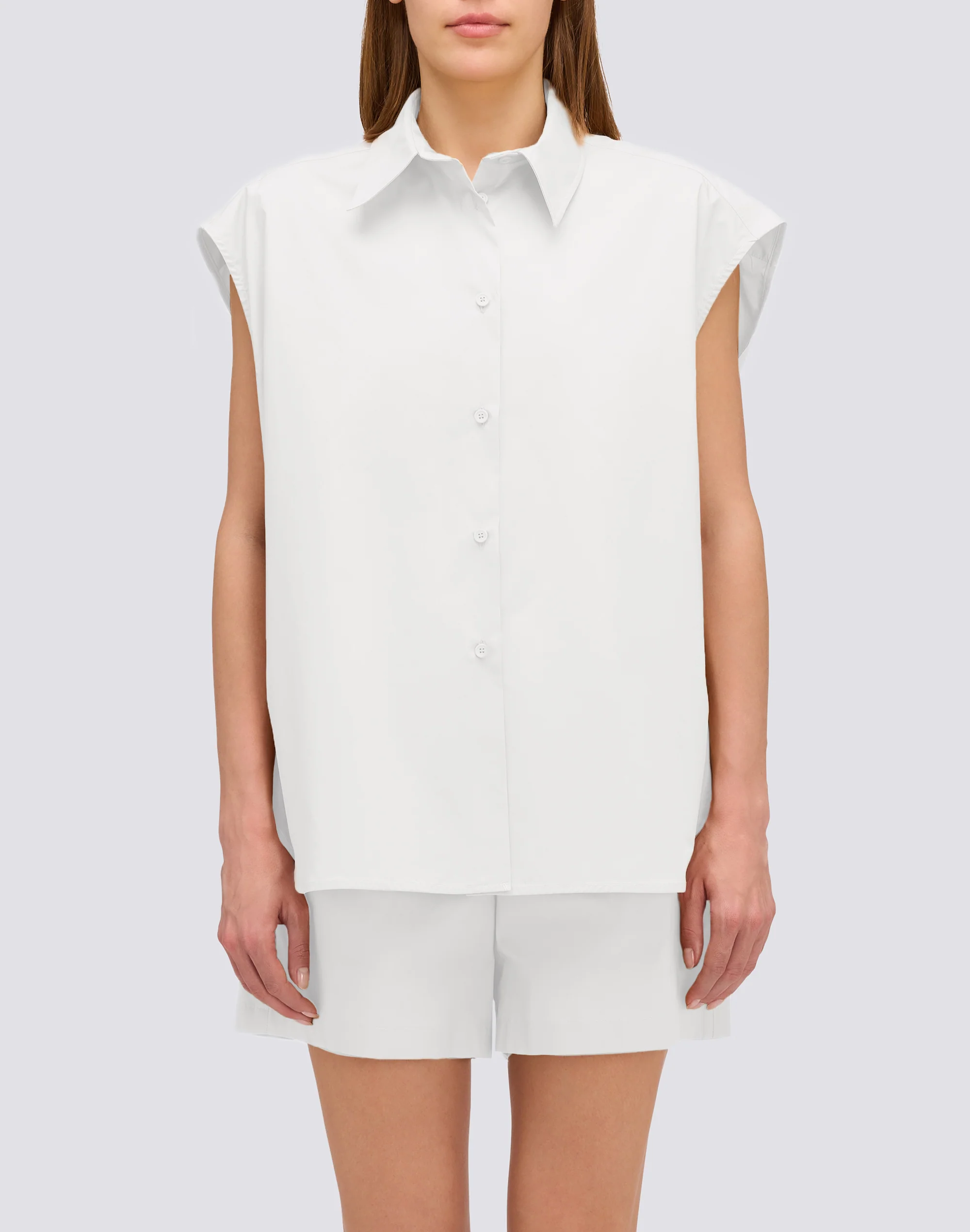 CAMICIA IN POPELINE SMANICATA