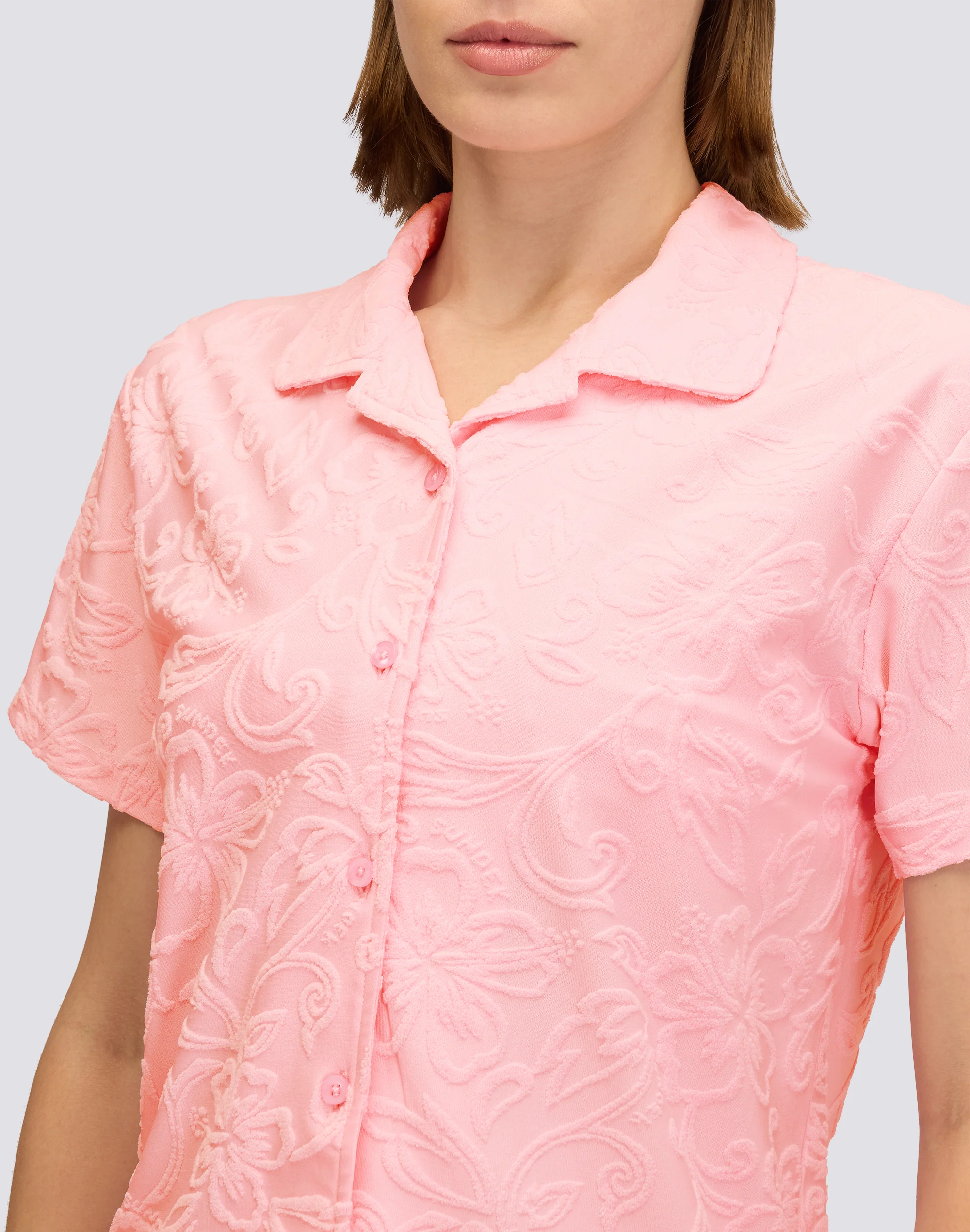 CAMICIA MODELLO BOWLING IN SPUGNA JACQUARD CON MOTIVO SK23 - Image 3
