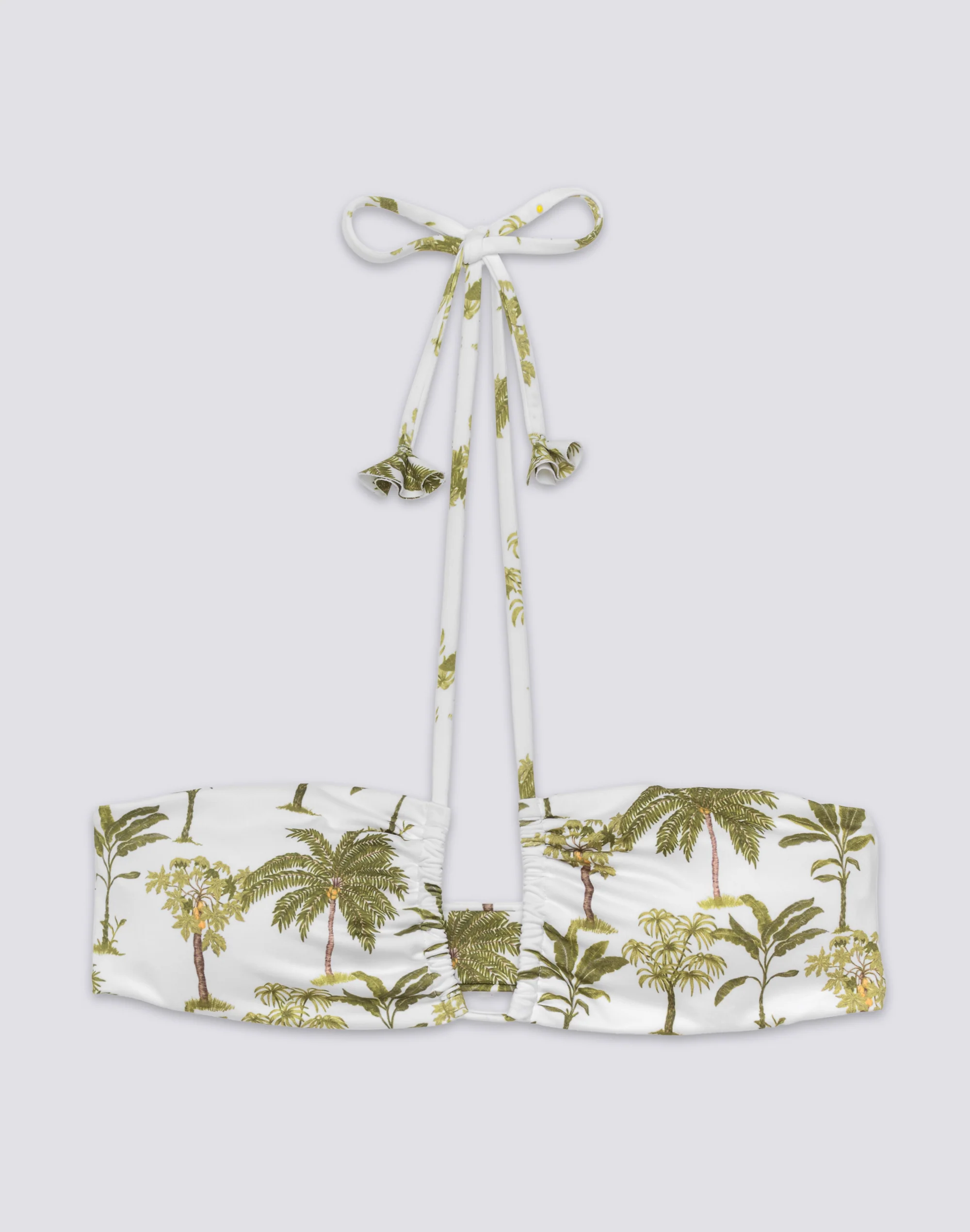 BIKINI TOP CON LACCI REGOLABILI E NAPPE STAMPA BOTANIC