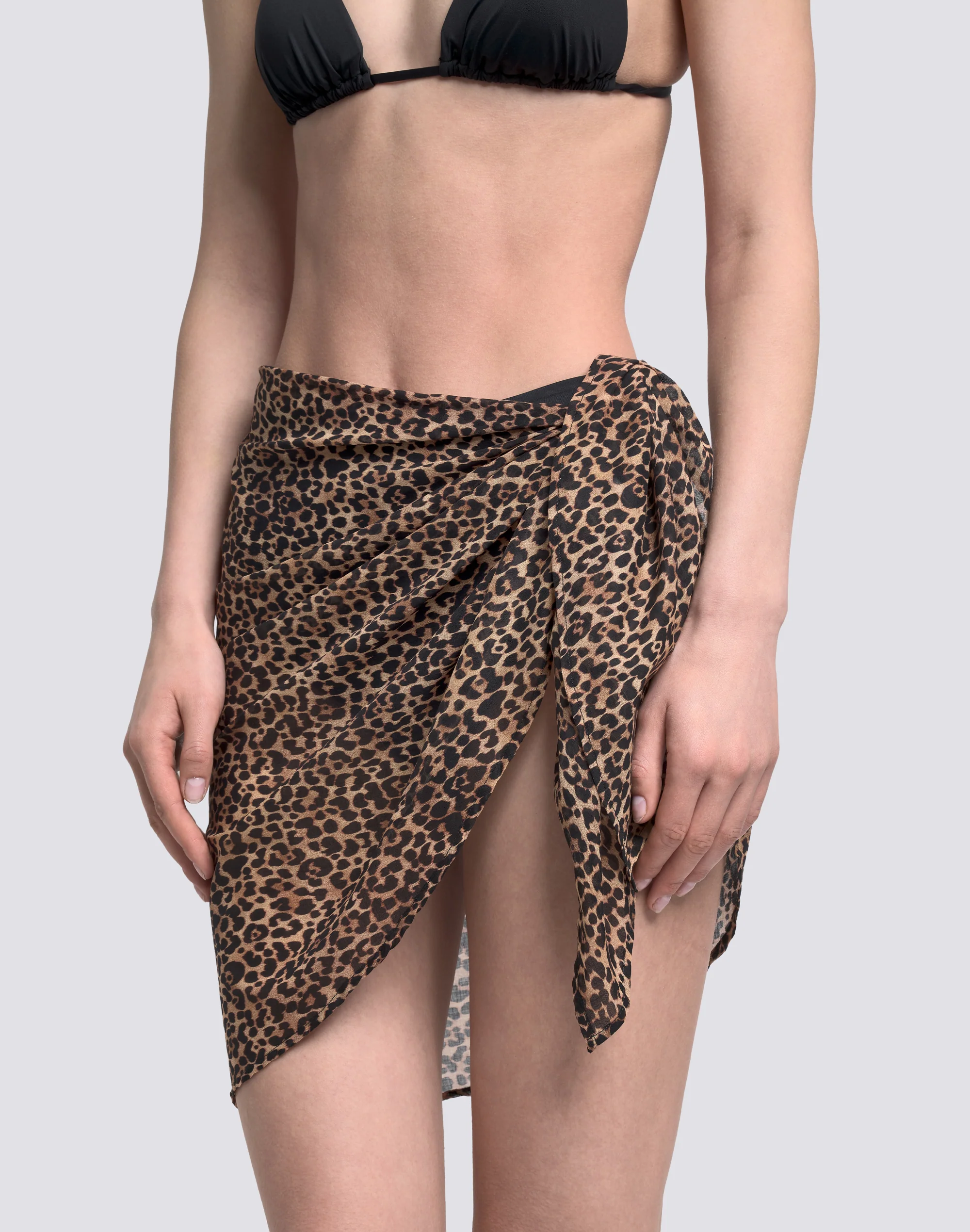 PAREO IN VOILE DI COTONE CON STAMPA LEOPARDATA - Image 3