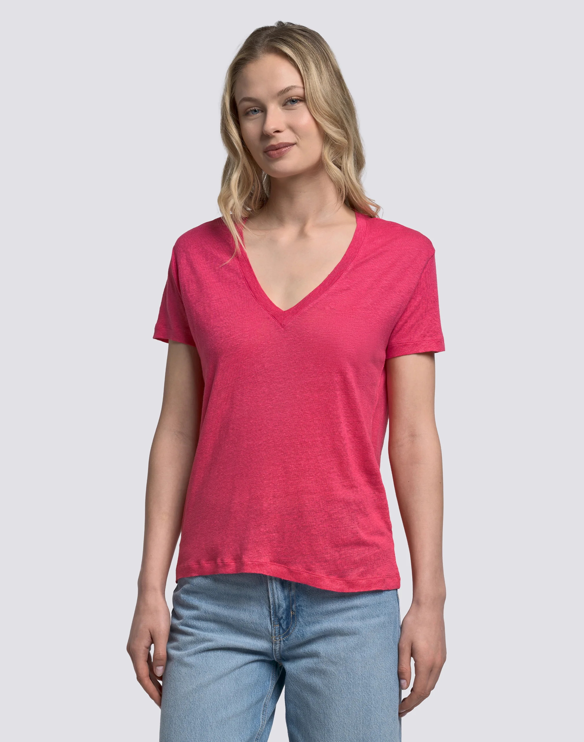 T-SHIRT DONNA A MEZZE MANICHE IN LINO - Image 4